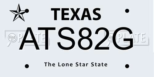 ATS82G Texas License Plate