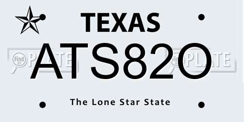 ATS82O Texas License Plate