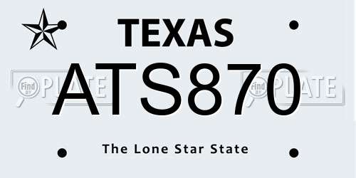 ATS870 Texas License Plate