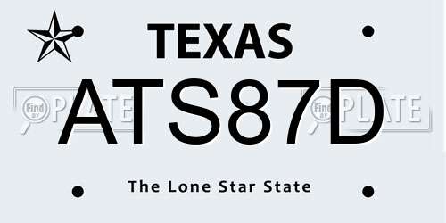 ATS87D Texas License Plate
