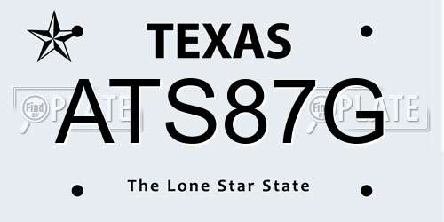 ATS87G Texas License Plate