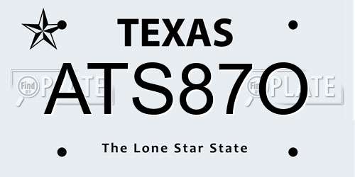 ATS87O Texas License Plate
