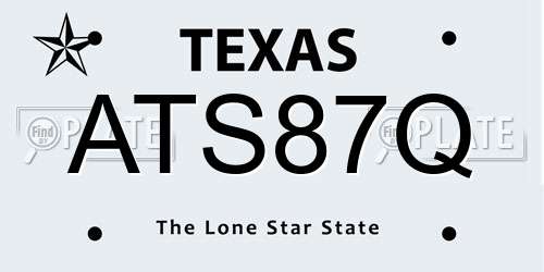 ATS87Q Texas License Plate
