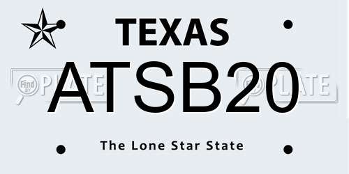 ATSB20 Texas License Plate
