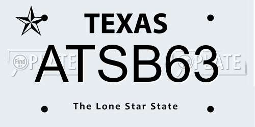 ATSB63 Texas License Plate