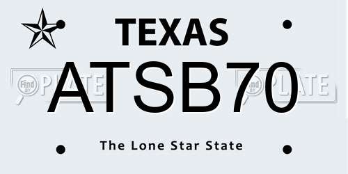 ATSB70 Texas License Plate