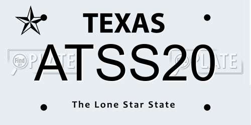 ATSS20 Texas License Plate