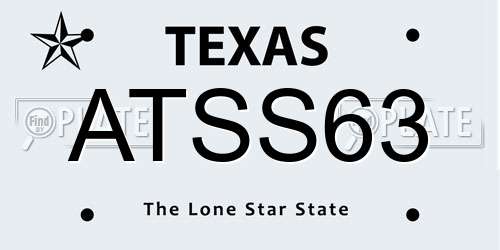 ATSS63 Texas License Plate