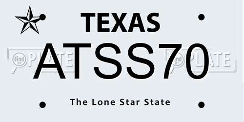 ATSS70 Texas License Plate