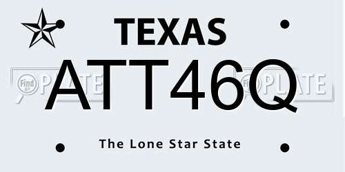 ATT46Q Texas License Plate