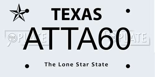 ATTA60 Texas License Plate