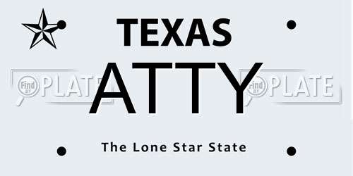 ATTY Texas License Plate