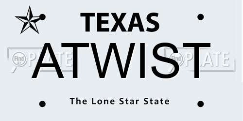 ATWIST Texas License Plate