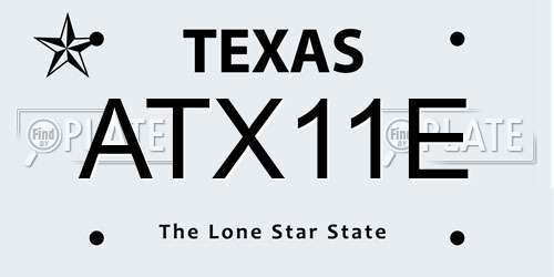 ATX11E Texas License Plate