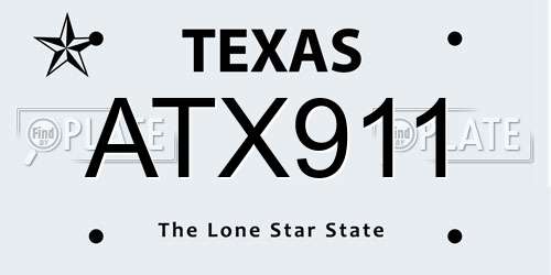 ATX911 Texas License Plate