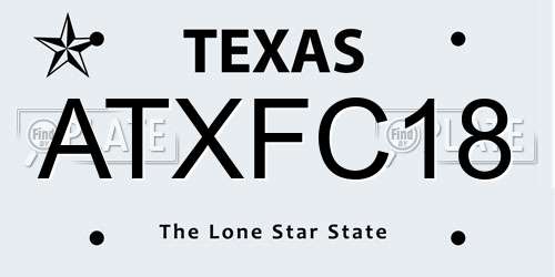 ATXFC18 Texas License Plate