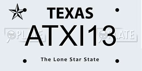 ATXI13 Texas License Plate