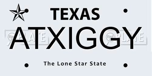 ATXIGGY Texas License Plate