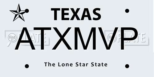 ATXMVP Texas License Plate