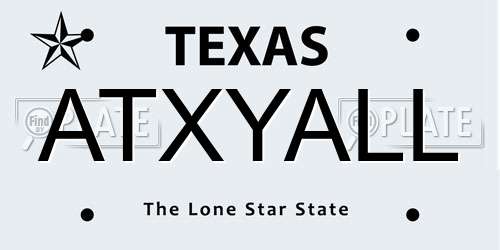 ATXYALL Texas License Plate