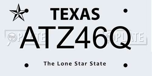 ATZ46Q Texas License Plate