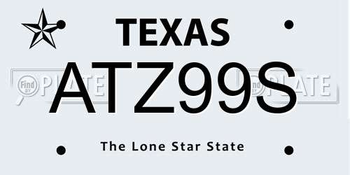 ATZ99S Texas License Plate