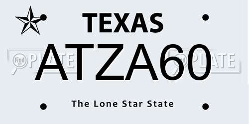 ATZA60 Texas License Plate