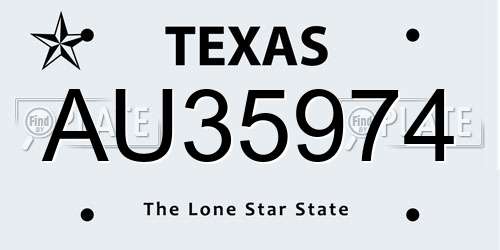 AU35974 Texas License Plate