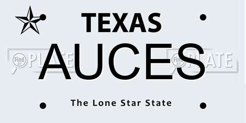 AUCES Texas License Plate