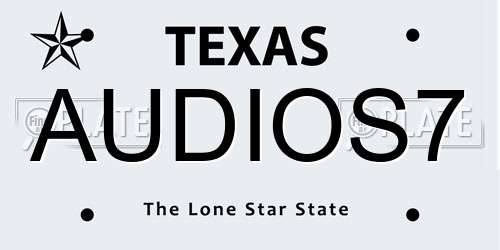 AUDIOS7 Texas License Plate