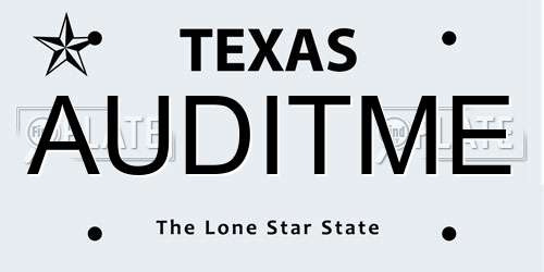 AUDITME Texas License Plate