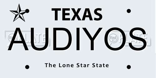 AUDIYOS Texas License Plate