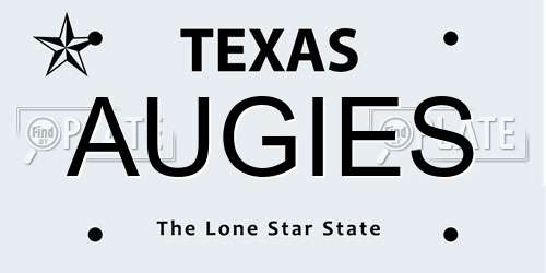 AUGIES Texas License Plate