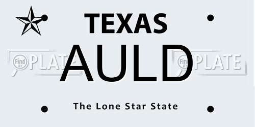 AULD Texas License Plate