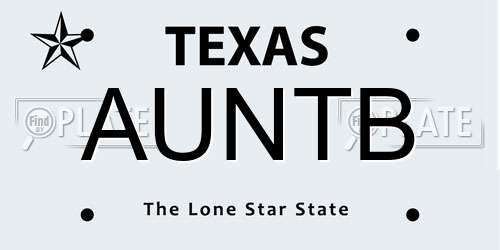 AUNTB Texas License Plate