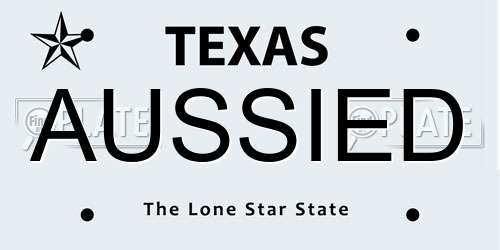 AUSSIED Texas License Plate