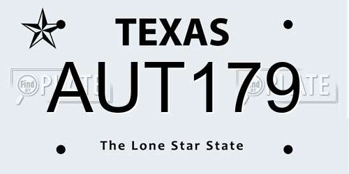 AUT179 Texas License Plate