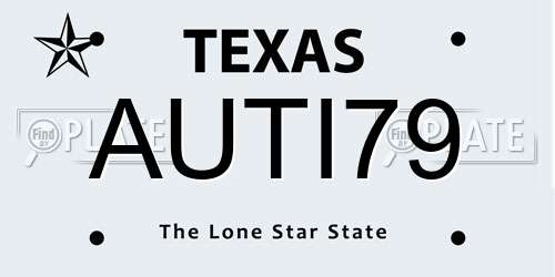 AUTI79 Texas License Plate