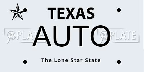 AUTO Texas License Plate