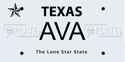 AVA Texas License Plate