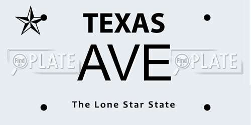 AVE Texas License Plate