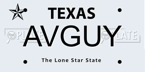 AVGUY Texas License Plate