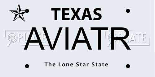 AVIATR Texas License Plate