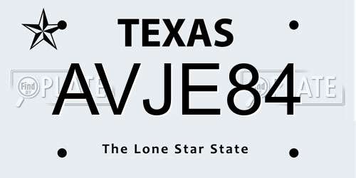 AVJE84 Texas License Plate