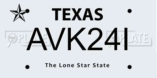 AVK24I Texas License Plate