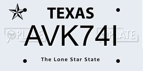 AVK74I Texas License Plate