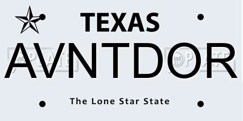 AVNTDOR Texas License Plate