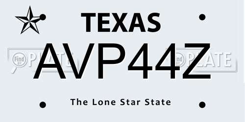 AVP44Z Texas License Plate