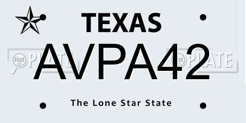 AVPA42 Texas License Plate