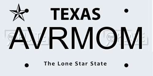 AVRMOM Texas License Plate